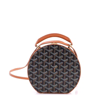 Pre-owned Goyard Alto Hatbox Bag Coated Canvas In Brown