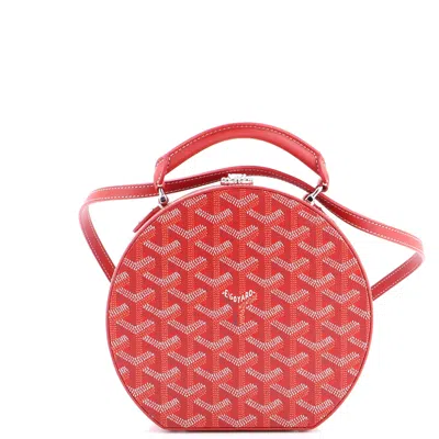 Pre-owned Goyard Alto Hatbox Bag Coated Canvas In Red