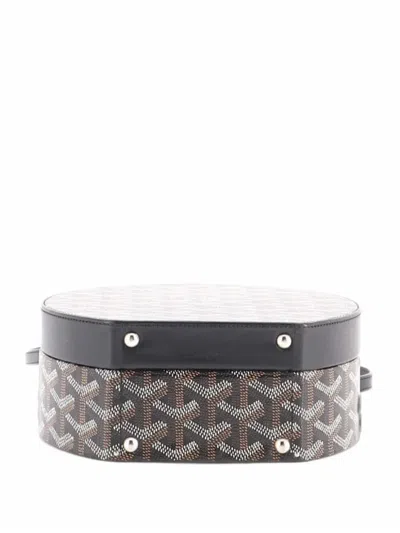 Pre-owned Goyard Alto Hatbox Bag Coated Canvas Satchel In Black