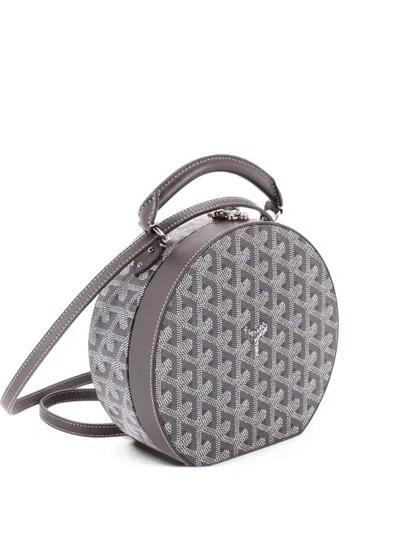 Pre-owned Goyard Alto Hatbox Bag Coated Canvas Satchel In Grey