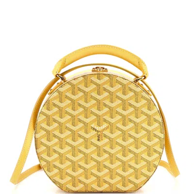 Pre-owned Goyard Alto Hatbox Bag Coated Canvas In Yellow