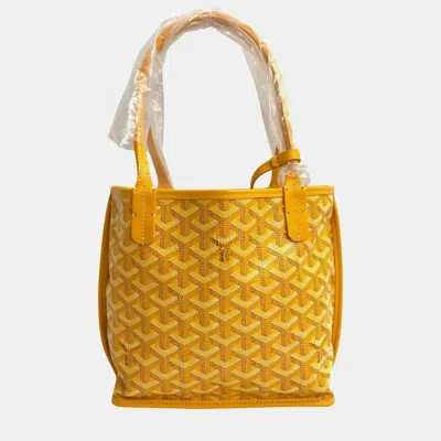 Pre-owned Goyard Ange Mini Leather Tote Bag Handbag Yellow