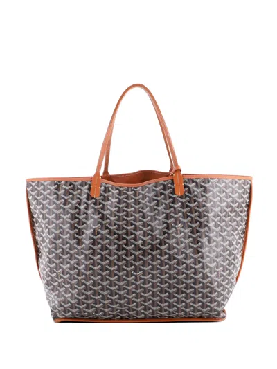 Pre-owned Goyard Anjou Reversible Coated Canvas Gm Tote Bag In Black
