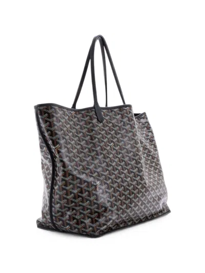 Pre-owned Goyard Anjou Reversible Coated Canvas Gm Tote Bag In Black
