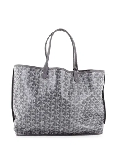 Pre-owned Goyard Anjou Reversible Coated Canvas Pm Tote Bag In Gray