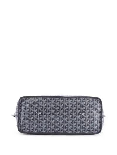 Pre-owned Goyard Anjou Reversible Coated Canvas Pm Tote Bag In Grey