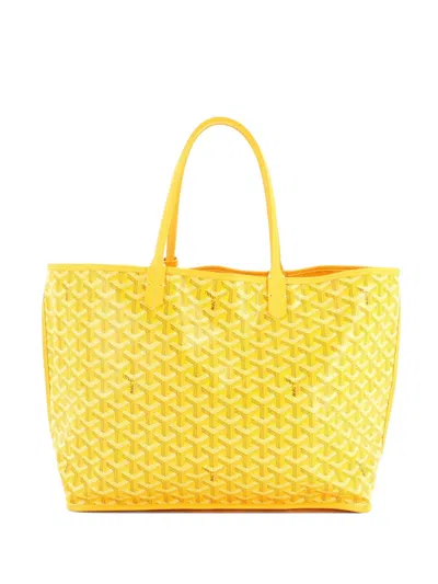 Pre-owned Goyard Anjou Reversible Coated Canvas Pm Tote Bag In Orange