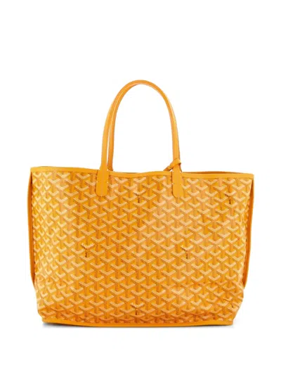 Pre-owned Goyard Anjou Reversible Coated Canvas Pm Tote Bag In Yellow
