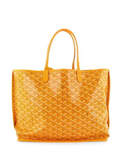 Pre-owned Goyard Anjou Reversible Coated Canvas Pm Tote Bag In Yellow