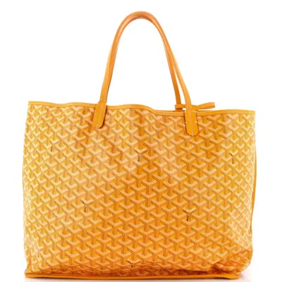 Pre-owned Goyard Anjou Reversible Tote Coated Canvas Gm In Yellow