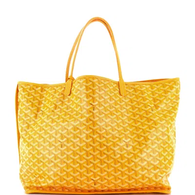 Pre-owned Goyard Anjou Reversible Tote Coated Canvas Gm In Yellow