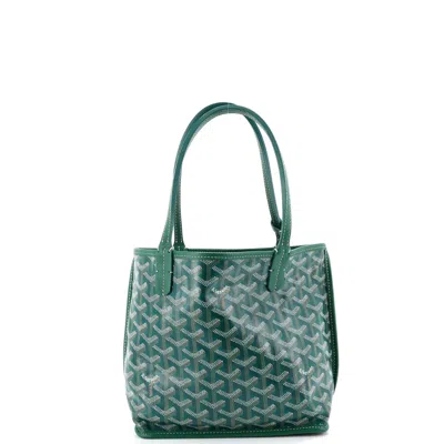 Goyard Anjou Reversible Tote Coated Canvas Mini In Green