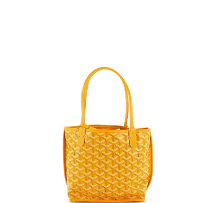 Pre-owned Goyard Anjou Reversible Tote Coated Canvas Mini In Orange