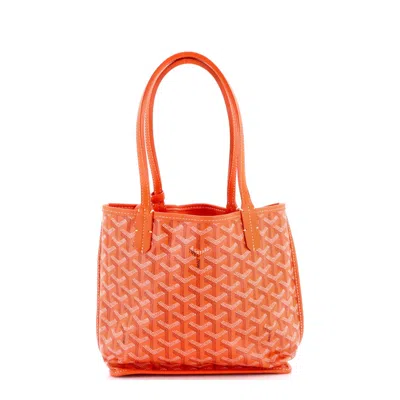 Goyard Anjou Reversible Tote Coated Canvas Mini In Orange