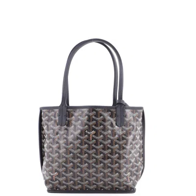 Goyard Anjou Reversible Tote Coated Canvas Mini In Silver