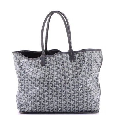 Pre-owned Goyard Anjou Reversible Tote Coated Canvas Pm In Gray