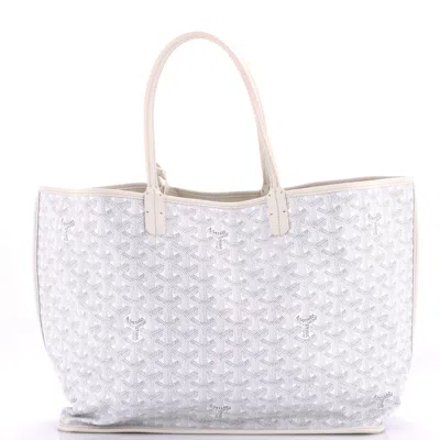 Pre-owned Goyard Anjou Reversible Tote Coated Canvas Pm In White