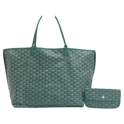 Pre-owned Goyard Anjou Tote Gm Large Green Reversible Leather Lining 2018
