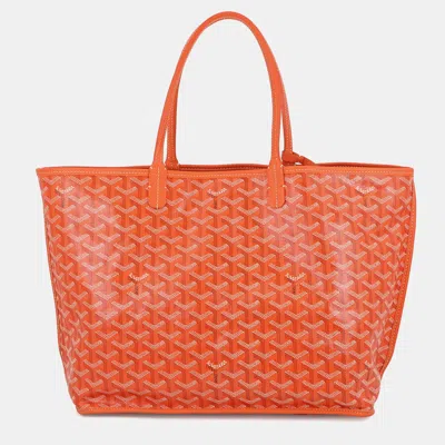 Pre-owned Goyard Anju Orange Pvc Leather Size Pm