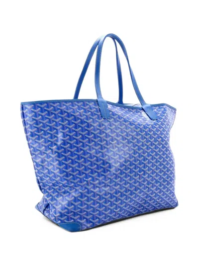 Pre-owned Goyard Artois Coated Canvas Gm Tote Bag In Blue