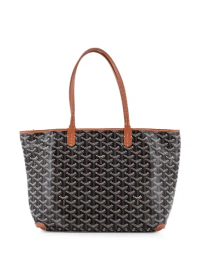 Pre-owned Goyard Artois Coated Canvas Pm Tote Bag In Brown