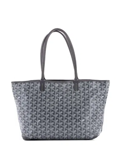 Pre-owned Goyard Artois Coated Canvas Pm Tote Bag In Gray