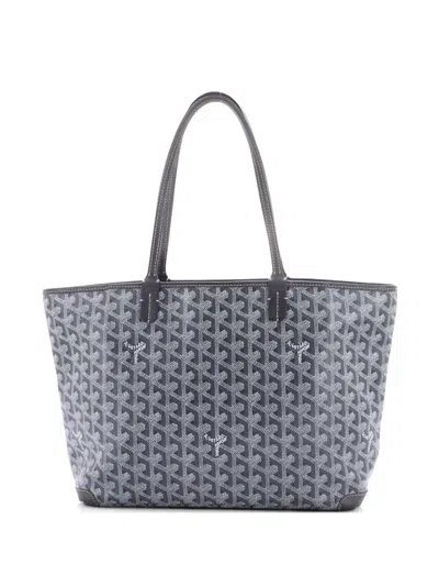 Pre-owned Goyard Artois Coated Canvas Pm Tote Bag In Gray