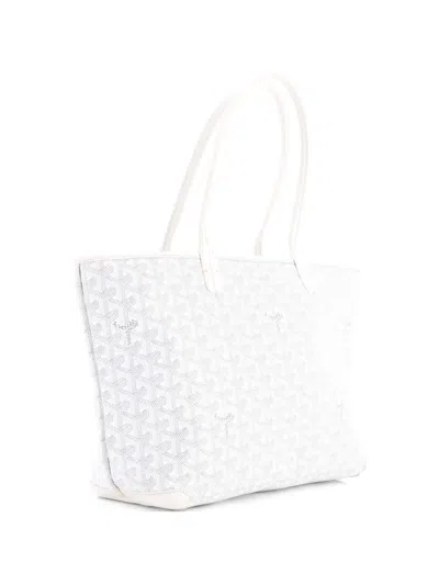 Pre-owned Goyard Artois Coated Canvas Pm Tote Bag In White