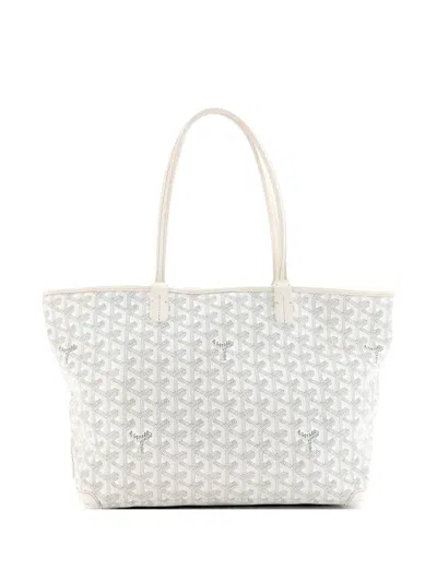 Pre-owned Goyard Artois Coated Canvas Pm Tote Bag In White