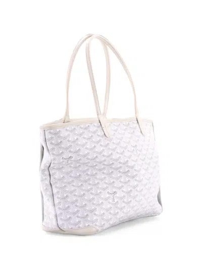 Pre-owned Goyard Artois Coated Canvas Pm Tote Bag In White