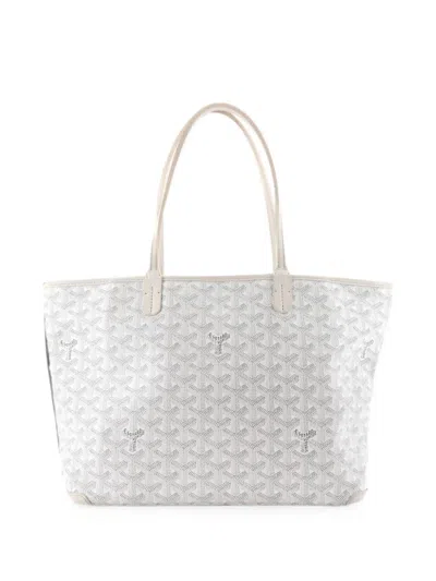 Pre-owned Goyard Artois Coated Canvas Pm Tote Bag In White