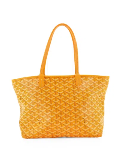 Pre-owned Goyard Artois Coated Canvas Pm Tote Bag In Yellow