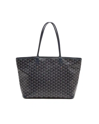 Pre-owned Goyard Artois Mm Tote Bag In Navy