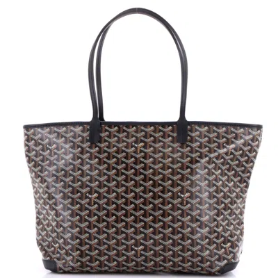 Pre-owned Goyard Artois Tote Coated Canvas Gm In Black