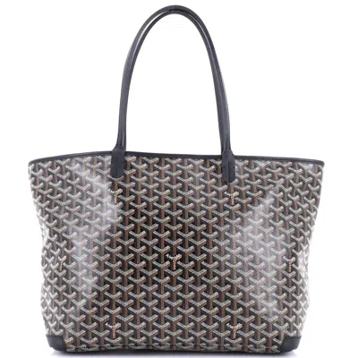 Pre-owned Goyard Artois Tote Coated Canvas Mm In Black
