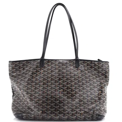 Pre-owned Goyard Artois Tote Coated Canvas Mm In Black