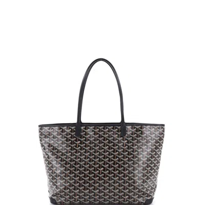 Pre-owned Goyard Artois Tote Coated Canvas Mm In Black