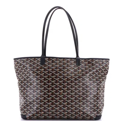 Pre-owned Goyard Artois Tote Coated Canvas Mm In Black