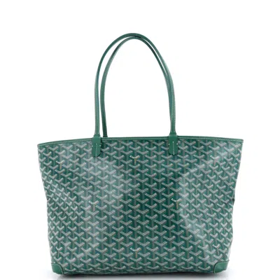 Pre-owned Goyard Artois Tote Coated Canvas Mm In Green