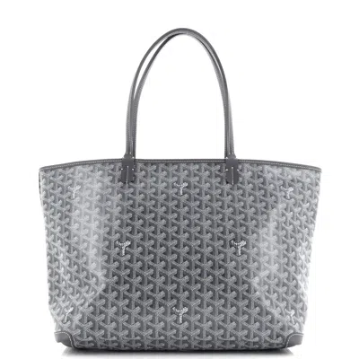 Pre-owned Goyard Artois Tote Coated Canvas Mm In Grey