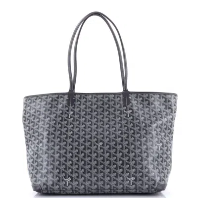 Pre-owned Goyard Artois Tote Coated Canvas Mm In Grey