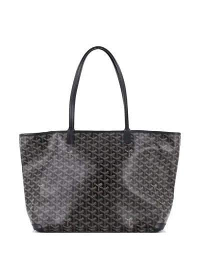 Pre-owned Goyard Artois Tote Coated Canvas Mm Shoulder Bag In Black