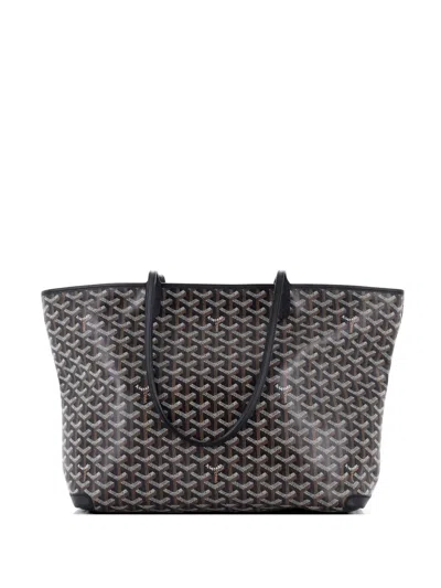 Pre-owned Goyard Artois Tote Coated Canvas Mm Shoulder Bag In Black