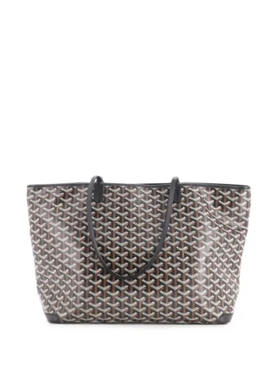 Pre-owned Goyard Artois Tote Coated Canvas Mm Shoulder Bag In Black