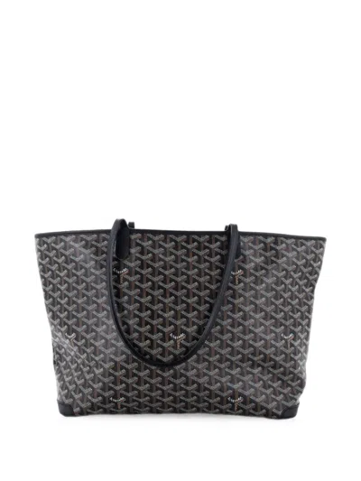Pre-owned Goyard Artois Tote Coated Canvas Mm Shoulder Bag In Black