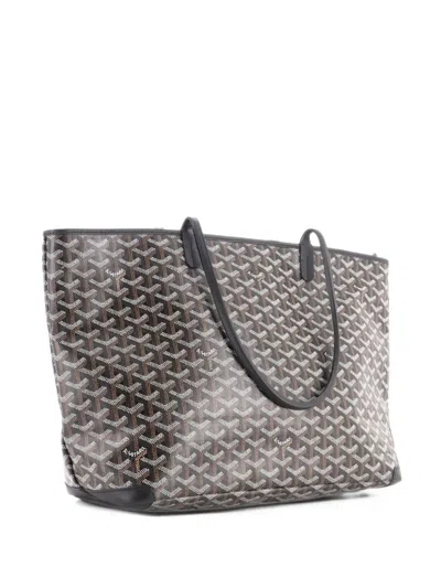 Pre-owned Goyard Artois Tote Coated Canvas Mm Shoulder Bag In Black
