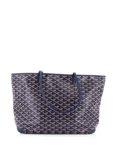 Pre-owned Goyard Artois Tote Coated Canvas Mm Shoulder Bag In Blue