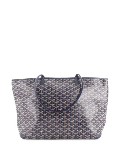 Pre-owned Goyard Artois Tote Coated Canvas Mm Shoulder Bag In Blue