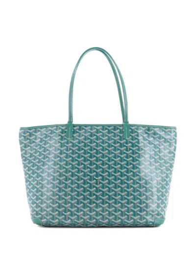 Pre-owned Goyard Artois Tote Coated Canvas Mm Shoulder Bag In Green