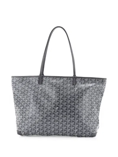 Pre-owned Goyard Artois Tote Coated Canvas Mm Shoulder Bag In Grey